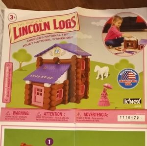 Lincoln Logs Country Meadow Cottage Pink Preschool Girl Knex 90+
